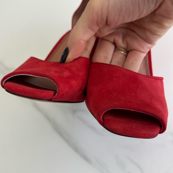 Derek Lam Red Suede Wedge Heels Sz 8 - Picture 8 of 13